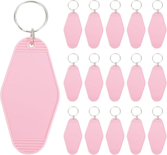 PATIKIL Vintage Motel Keychain, Blank Hotel Keychains Rhombus Retro Key Tag for Backpack Luggage Labels Tags