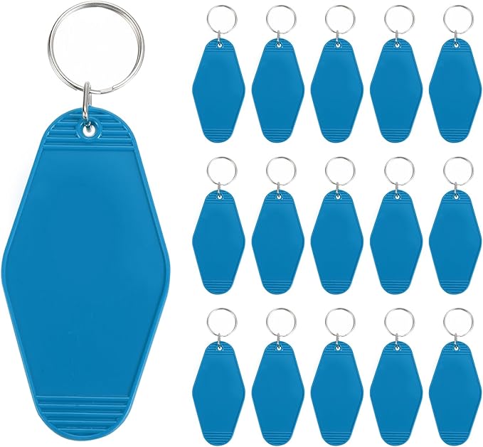 PATIKIL Vintage Motel Keychain, Blank Hotel Keychains Rhombus Retro Key Tag for Backpack Luggage Labels Tags
