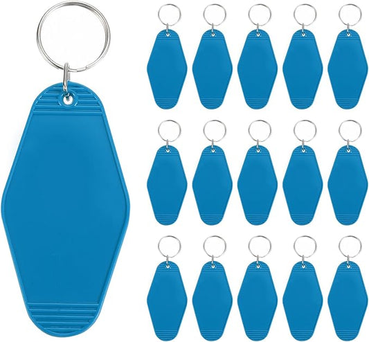 PATIKIL Vintage Motel Keychain, Blank Hotel Keychains Rhombus Retro Key Tag for Backpack Luggage Labels Tags