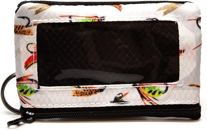 Chums Surfshorts Wallet - Lightweight Slim Wallet w/RFID Blocking Card - Zippered, Minimalist Wallet w/Key Ring - Patterns