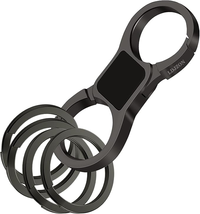 Key Chain Quick Release Spring with 4 Key Rings Car Keychain for Men and Women