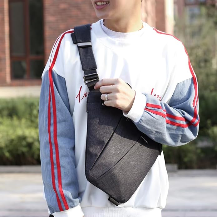 Crossbody Leisure Chest Bag with Shoulder Strap - Anti Theft Travel Slim Sling Bag