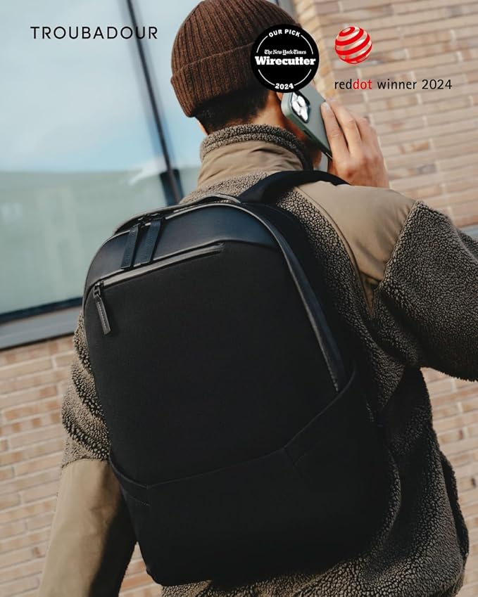 Troubadour Apex Backpack 3.0 - Premium Waterproof Laptop Backpack Fits Up to 17" - Ergonomic Design for Work and Travel - Stylish Backpack with 5-Year Guarantee - Black