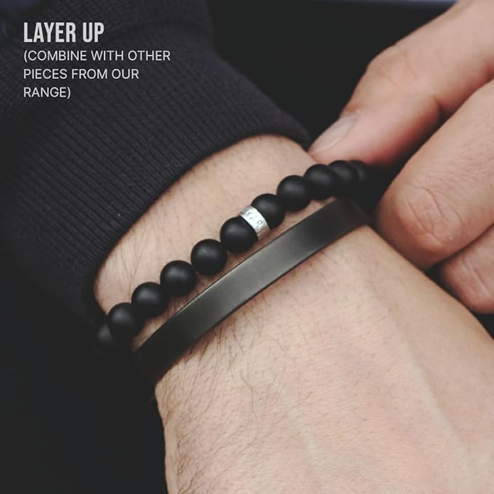LUXAR Men's Titanium Cuff Bracelet | Solid Titanium Minimalist Bracelet Designed for Men | Available in Medium and Large Sizes | Explore the World of Luxar