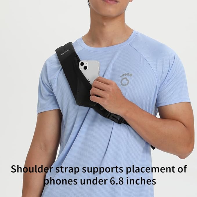 Men's and women's shoulder bags, small shoulder bags, crossbody chest bags, outdoor sports shoulder bags, hiking bags (black)