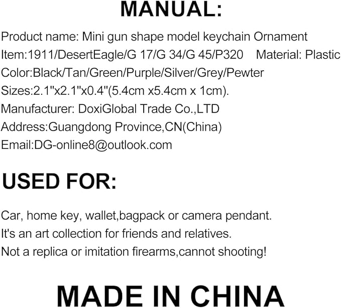 Mini Keychain Ornament Pendant Key Chain Tiny Key Rings Collection Gift for Car Bag Men Army Fans