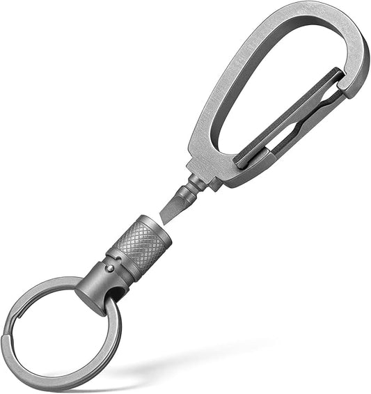 FEGVE Titanium Quick Release Keychain, Rotatable Pull Apart Key Chain, Detachable Key Rings for Men Women