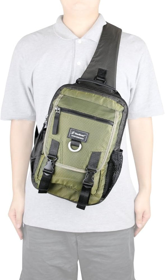 Sling Bag Backpack Cross Body Messenger Bag Shoulder Backpack Travel Rucksack Army Green