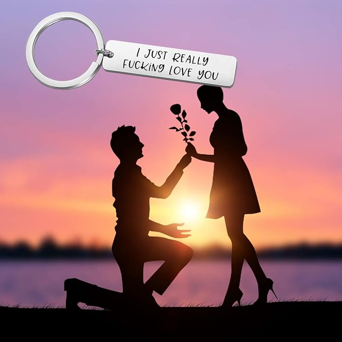 FUTOP I Just Really Fucking Love You Keychain for Boyfriend, Girlfriend Long Distance Gift