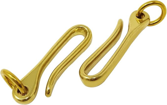 Honbay 2PCS Brass U Hook Key Rings Car keychains Belt Clips Pocket Clip Holder with Ring for Men and Women