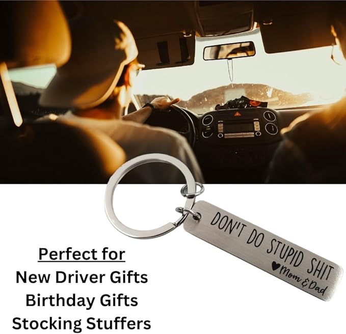 Pretty Inappropriate Don't Do Stupid Shit Metal Keychain