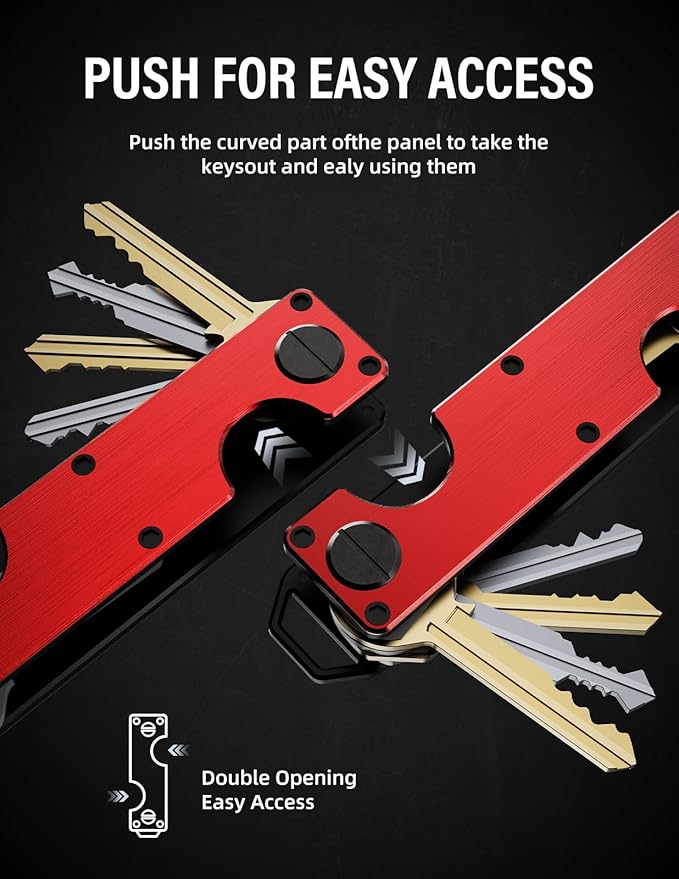 Key Organizer Key Holder Compact Key Case Minimalist Metal Key Chain Key Holder for Keychain Secures 8-10 Keys EDC