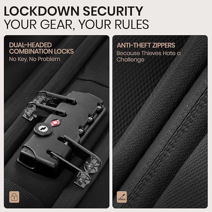 Fanwoli Rolling Vacuum Backpack Travel with One-Button Compression, Expandable Carry-On Suitcase Luggage, Approved TSA Lock & Water-Proof Laptop Compartment for Outdoor/Family/Business Trips