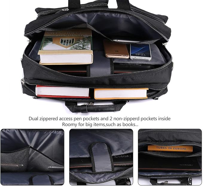 18.4 Inches Laptop Bag Multi-function Briefcase Backpack with Handle and Shoulder Strap Fits Up To 19 Inch Laptops Notebook Computer