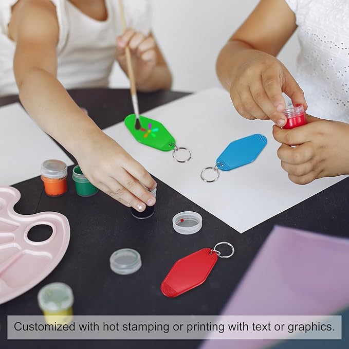 PATIKIL Vintage Motel Keychain, Blank Hotel Keychains Rhombus Retro Key Tag for Backpack Luggage Labels Tags