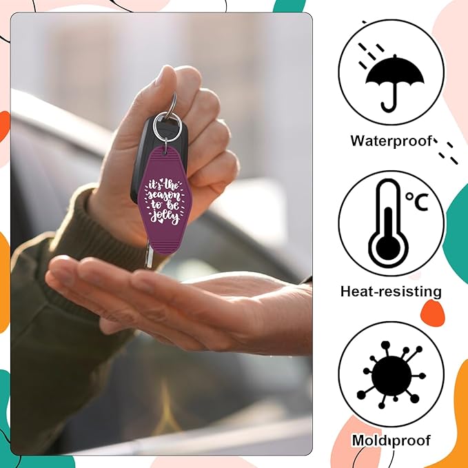 LOTMER 40 PCS Hotel Keychain Blank with Key Rings, 20 Colors Plastic Rhombus Motel Keychain for DIY Keychain and Luggage Tag