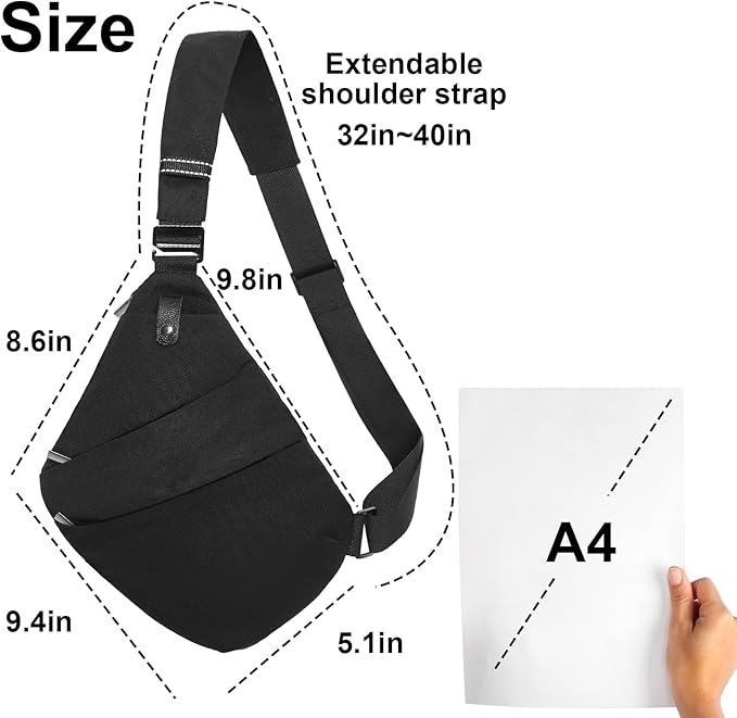 Sling Bag Anti-theft Crossbody Shoulder Bag Chest Backpack Casual Daypack for Men Women