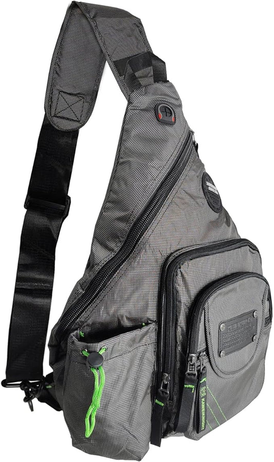 Large Sling Bag Tablet Backpack Cross Body Shoulder Bag Travel Rucksack Gray