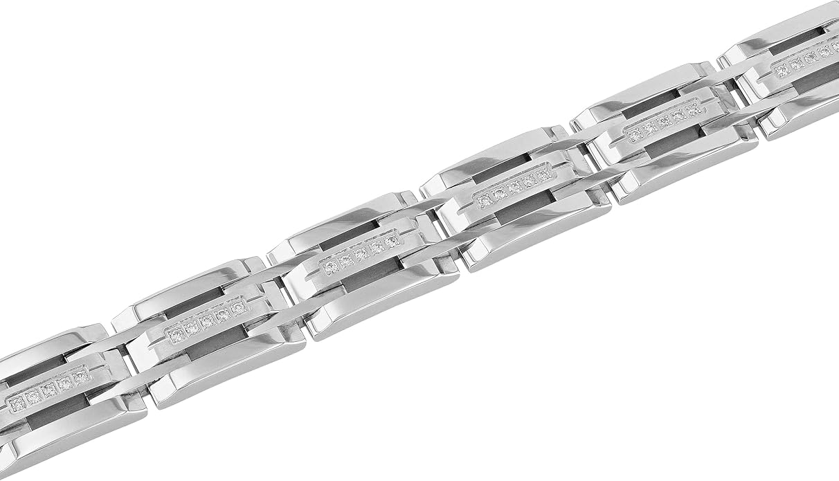 1/2ctw Lab Grown Diamond Stainless Steel Bracelet