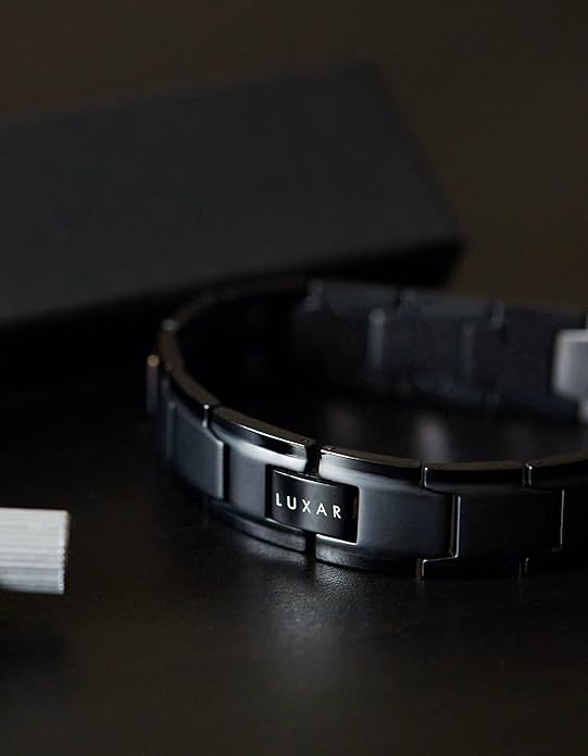 LUXAR Men's Titanium Link Bracelet | Solid Titanium Adjustable Bracelet Designed for Men | Explore The World of Luxar