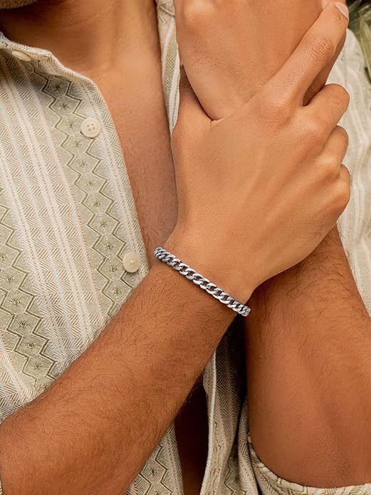 ChainsPro Men Sturdy Figaro/Cuban Chain Bracelet, 6/9/13mm Width, 7.48/8.26inch Length, 316L Stainless Steel/18K Gold Tone/Black- Send Gift Box