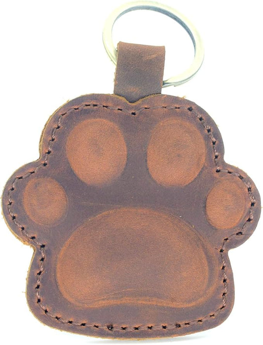 JJNUSA Dog Paw Leather KeyChain Gift Women Men Key Rings Puppy Doggie Lover Accessories