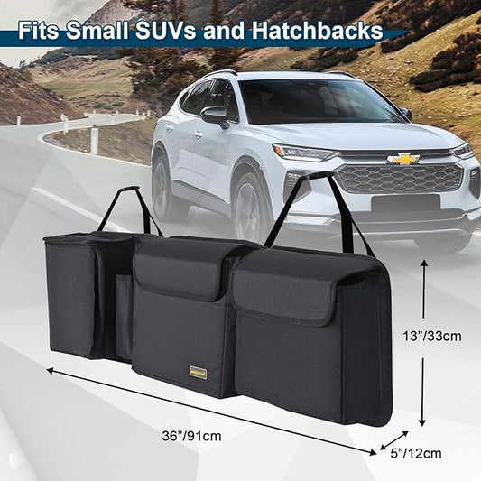 Deluxe Car Trunk Organizer, Detachable Backseat Hanging Organizer Storage Modules with Built-in Cooler for Car Small SUV, Patent Pending