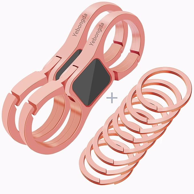 Key Chain Quick Release Spring 2 Pack with 4 Key Rings Heavy Duty Keychain Organizer for Men and Women