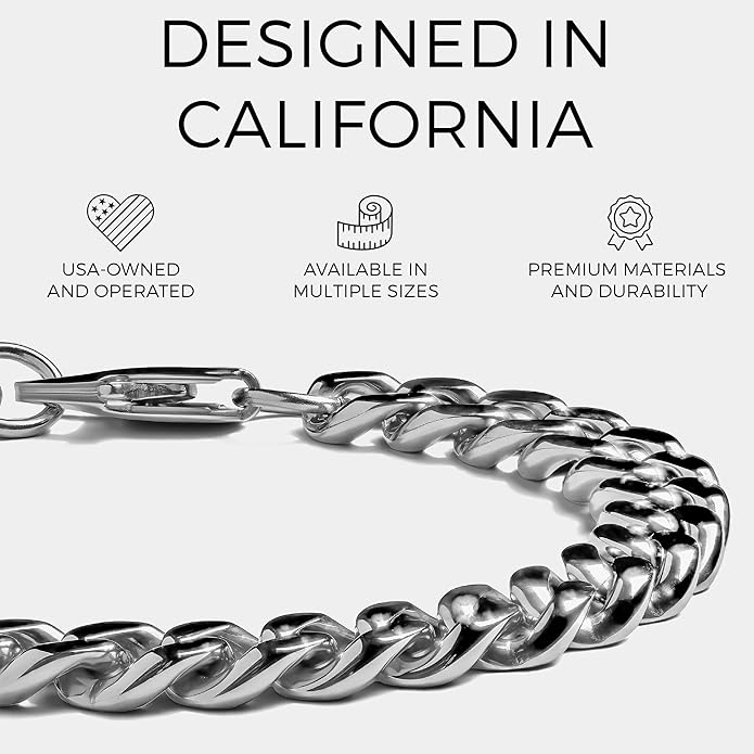 Elegatto Cuban Chain Premium 18K Gold Plated Bracelet for Men| Polished Gold-Plated Stainless Steel Cuban Link Chain | Men's Designer Jewelry Bracelets