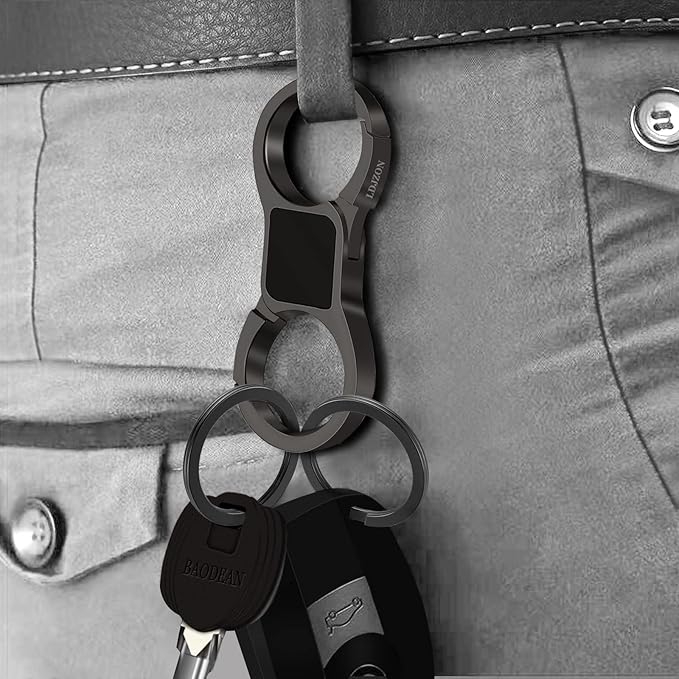 Key Chain Quick Release Spring with 4 Key Rings Car Keychain for Men and Women