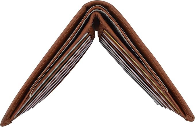 RFID Blocking Bifold Hipster Credit Card Wallet Premium Lambskin Leather (Antique)