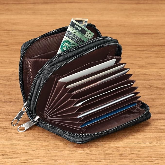 Fox Valley Traders RFID Zip Around Wallet, Black