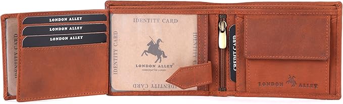 LONDON ALLEY Elk Vintage Tan Men's Leather Wallet