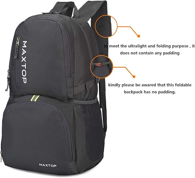 MAXTOP 40/50L Lightweight Packable Backpack for Hiking Traveling Camping Water Resistant Foldable Outdoor Travel Daypack
