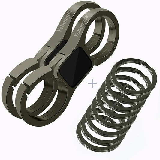 Key Chain Quick Release Spring 2 Pack with 4 Key Rings Heavy Duty Keychain Organizer for Men and Women