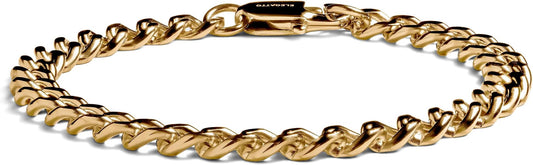 Elegatto Cuban Chain Premium 18K Gold Plated Bracelet for Men| Polished Gold-Plated Stainless Steel Cuban Link Chain | Men's Designer Jewelry Bracelets