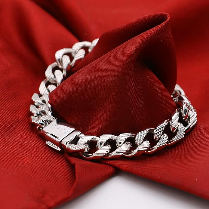 H&Beautimer Fashion 925 Sterling Silver Classic Cuban Chain Bracelet 10mm-7 "8" 9 "10" Curb Cuban Bracelet Solid Thick Large Link Bracelet For Men Jewelry Gift