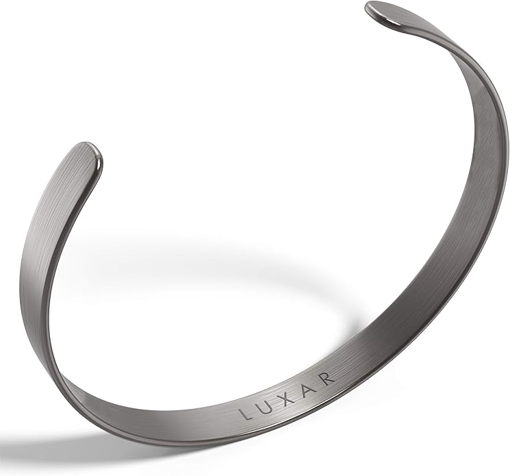 LUXAR Men's Titanium Cuff Bracelet | Solid Titanium Minimalist Bracelet Designed for Men | Available in Medium and Large Sizes | Explore the World of Luxar