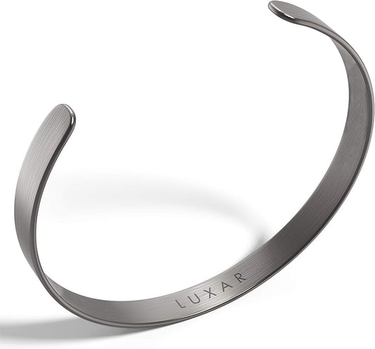 LUXAR Men's Titanium Cuff Bracelet | Solid Titanium Minimalist Bracelet Designed for Men | Available in Medium and Large Sizes | Explore the World of Luxar