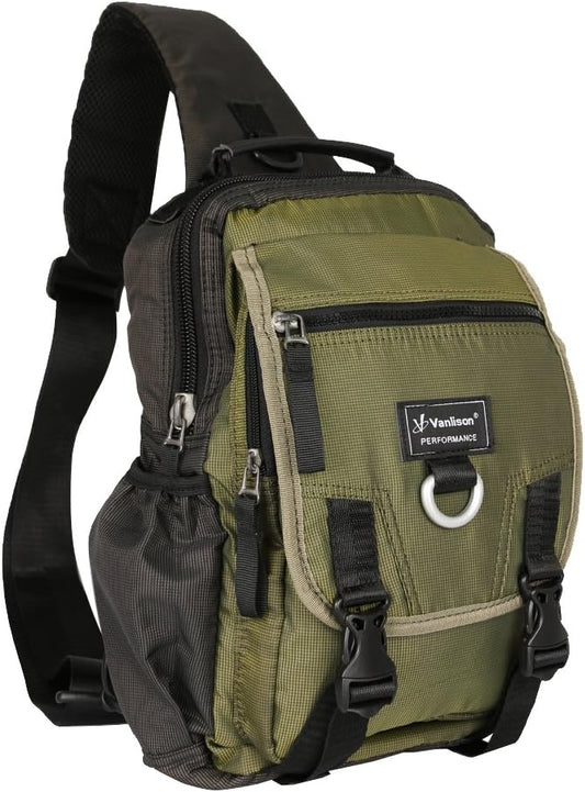 Sling Bag Backpack Cross Body Messenger Bag Shoulder Backpack Travel Rucksack Army Green
