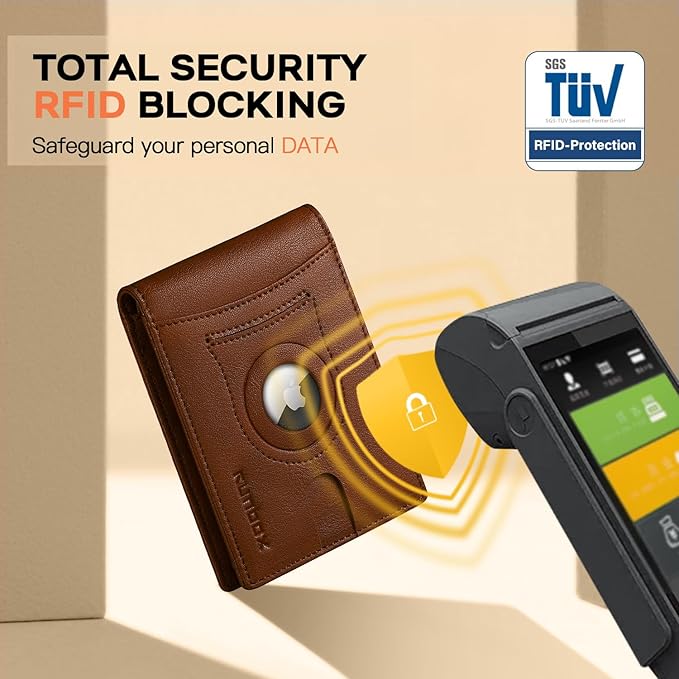 RUNBOX Wallet for Men Slim Rfid Leather 2 ID Window With Gift Box | Slim, Rfid, 2 ID Window, With Gift Box, Slim, Rfid