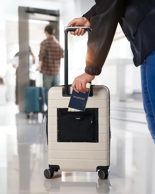 LUGGEX Carry On Luggage HUP3, Accelerate Access with DiHook, Handy Pouch, 20 inch Expandable Hard Shell Suitcases with Spinner Wheels