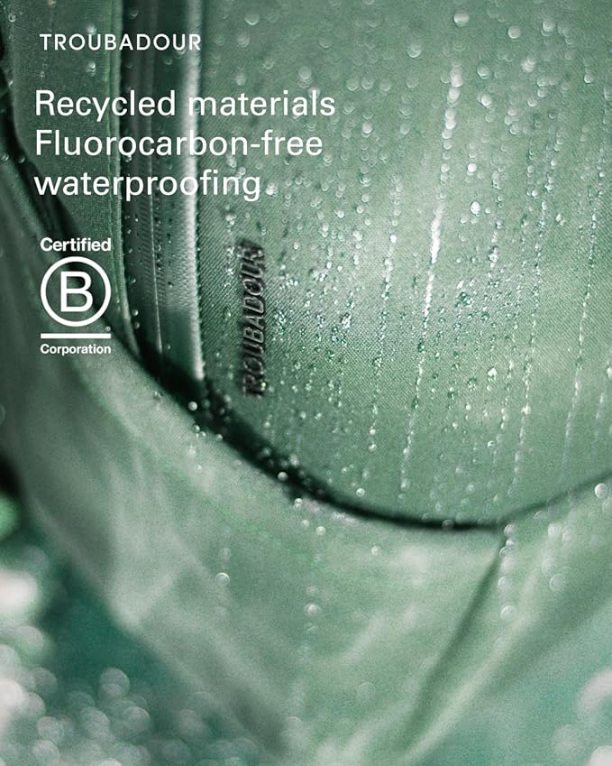 Troubadour Apex Compact Backpack 3.0 - Ultimate Work & Travel Laptop Backpack - 15" Padded Laptop Pocket - Waterproof, Lightweight, Spacious - Innovative Pockets - Made From Recycled Materials - Green