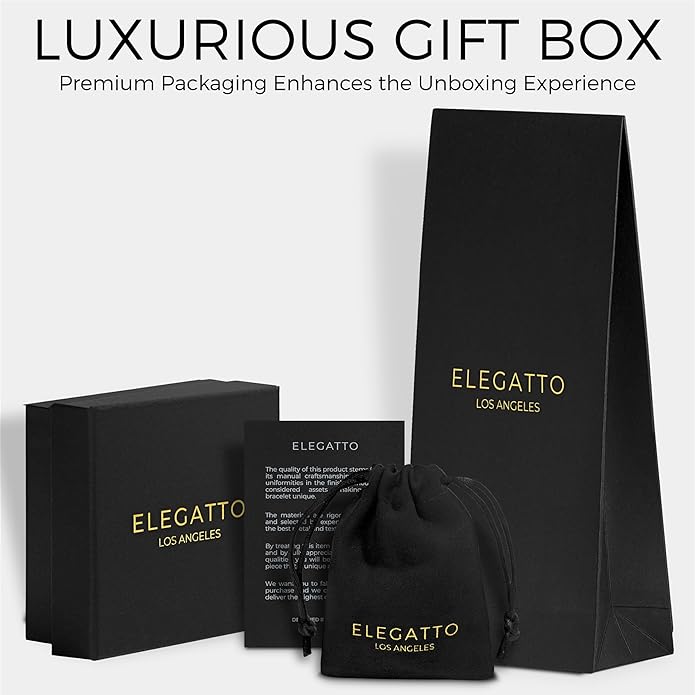 Elegatto Cuban Chain Premium 18K Gold Plated Bracelet for Men| Polished Gold-Plated Stainless Steel Cuban Link Chain | Men's Designer Jewelry Bracelets