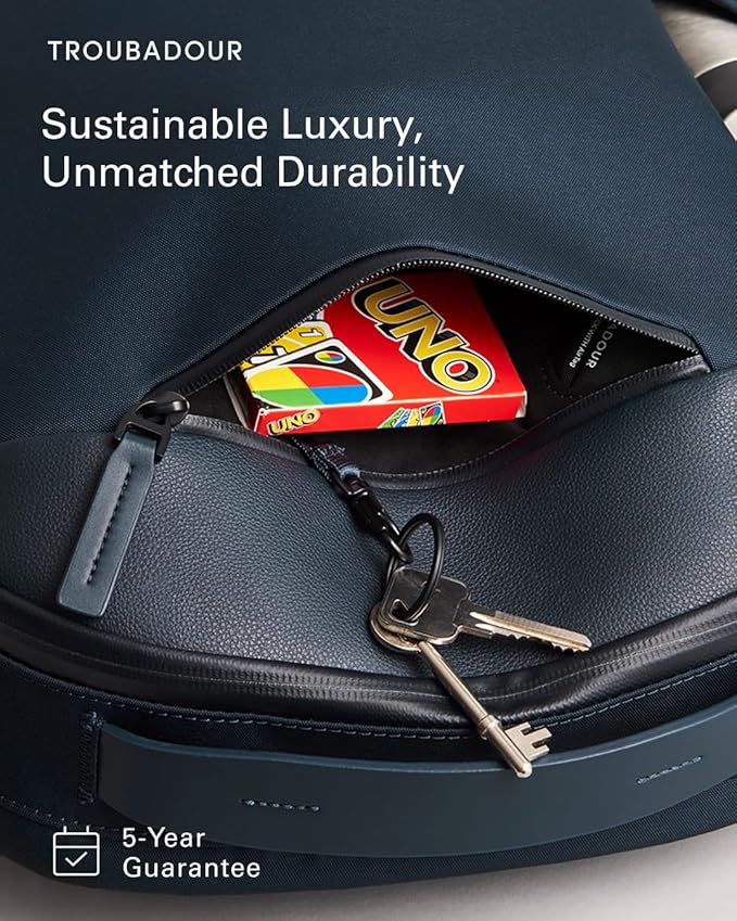 Troubadour Apex Backpack 3.0 - Premium Waterproof Laptop Backpack Fits Up to 17" - Ergonomic Design for Work and Travel - Stylish Backpack with 5-Year Guarantee - Navy