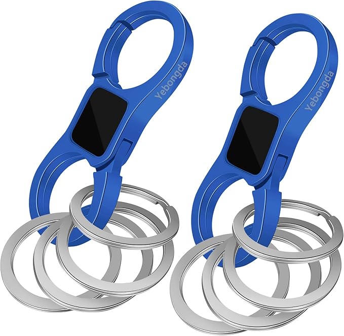 Key Chain Quick Release Spring 2 Pack with 4 Key Rings Heavy Duty Keychain Organizer for Men and Women