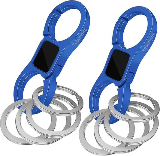 Key Chain Quick Release Spring 2 Pack with 4 Key Rings Heavy Duty Keychain Organizer for Men and Women