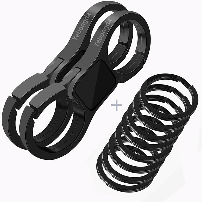 Key Chain Quick Release Spring 2 Pack with 4 Key Rings Heavy Duty Keychain Organizer for Men and Women