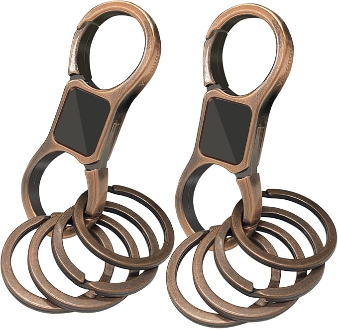 Key Chain Quick Release Spring 2 Pack with 4 Key Rings Heavy Duty Keychain Organizer for Men and Women