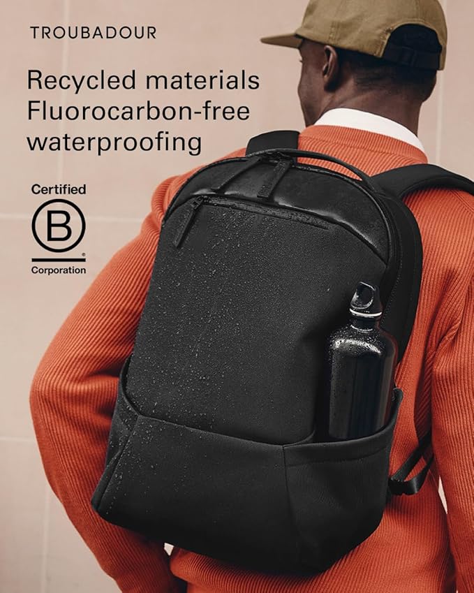 Troubadour Apex Backpack 3.0 - Premium Waterproof Laptop Backpack Fits Up to 17" - Ergonomic Design for Work and Travel - Stylish Backpack with 5-Year Guarantee - Black